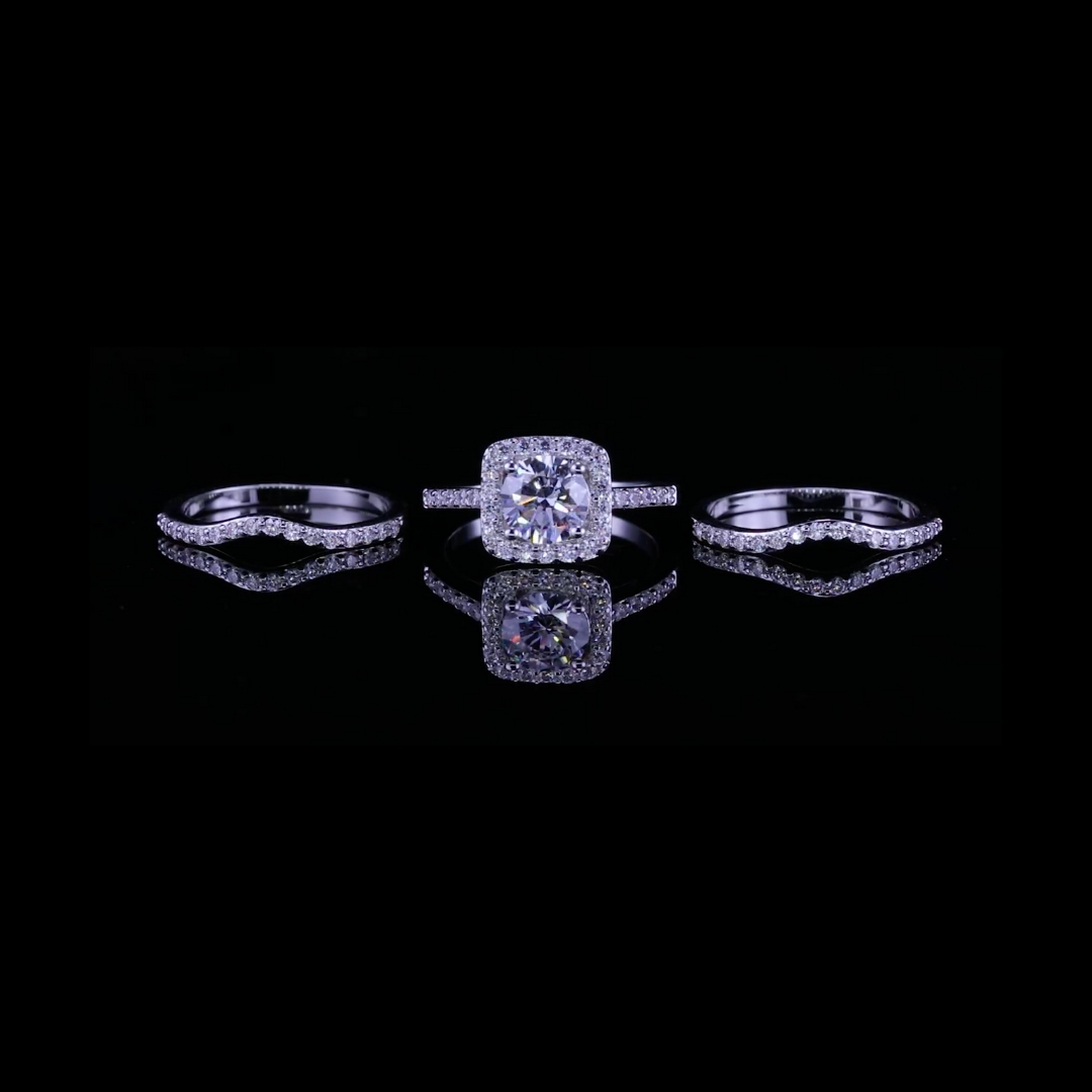 3-Piece Halo Ring Set