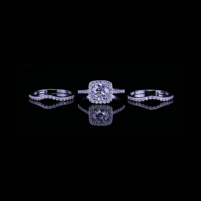 3-Piece Halo Ring Set