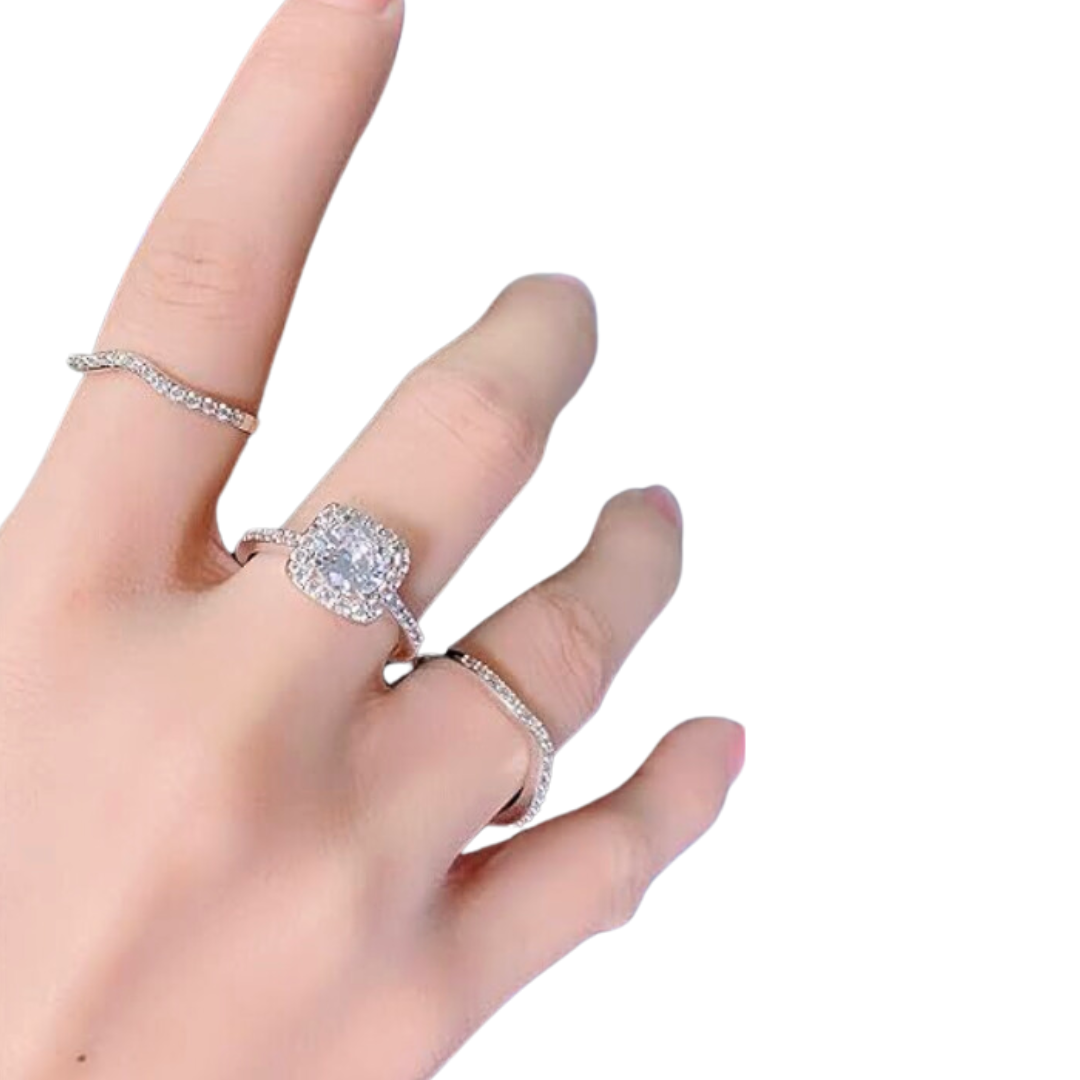 3-Piece Halo Ring Set