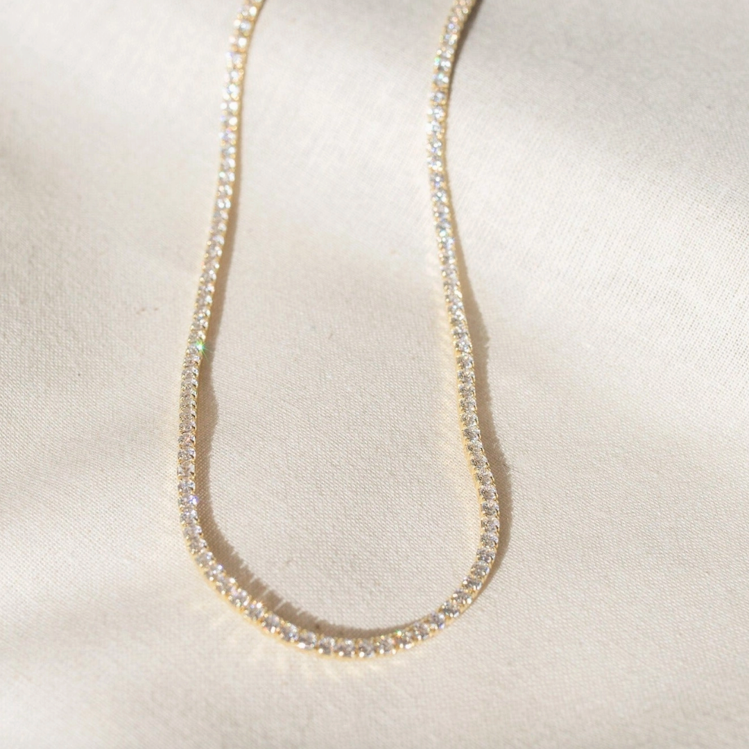 Thin Tennis Choker Necklace