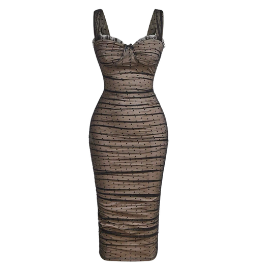 Mesh Frill Trim Bodycon