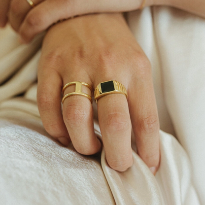 Black Enamel Ring