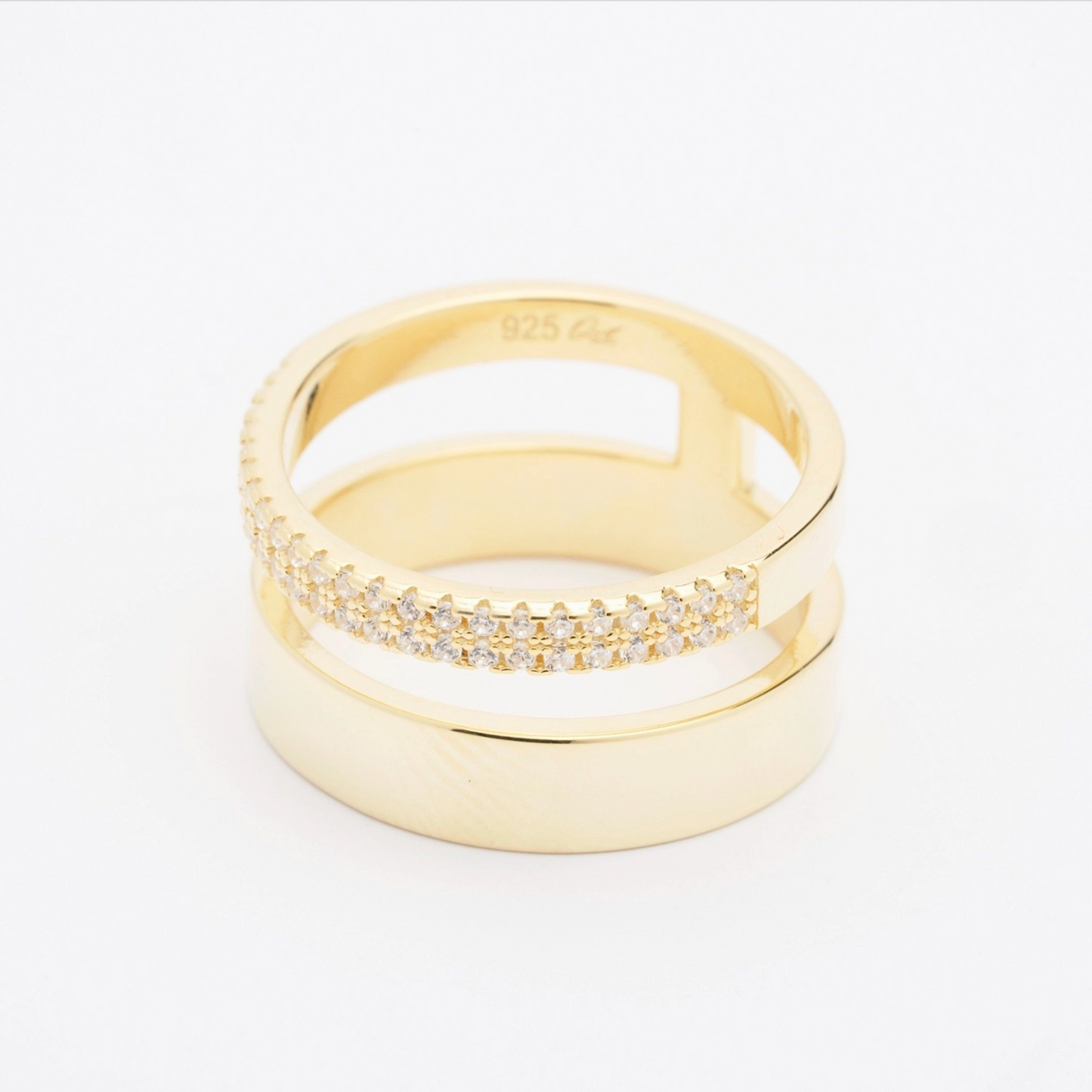 Double Band Crystal Ring