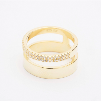 Double Band Crystal Ring