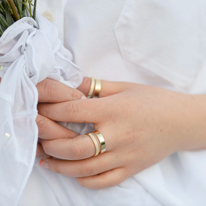 Double Band Crystal Ring