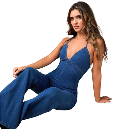 Super Bowl Denim Jumpsuit